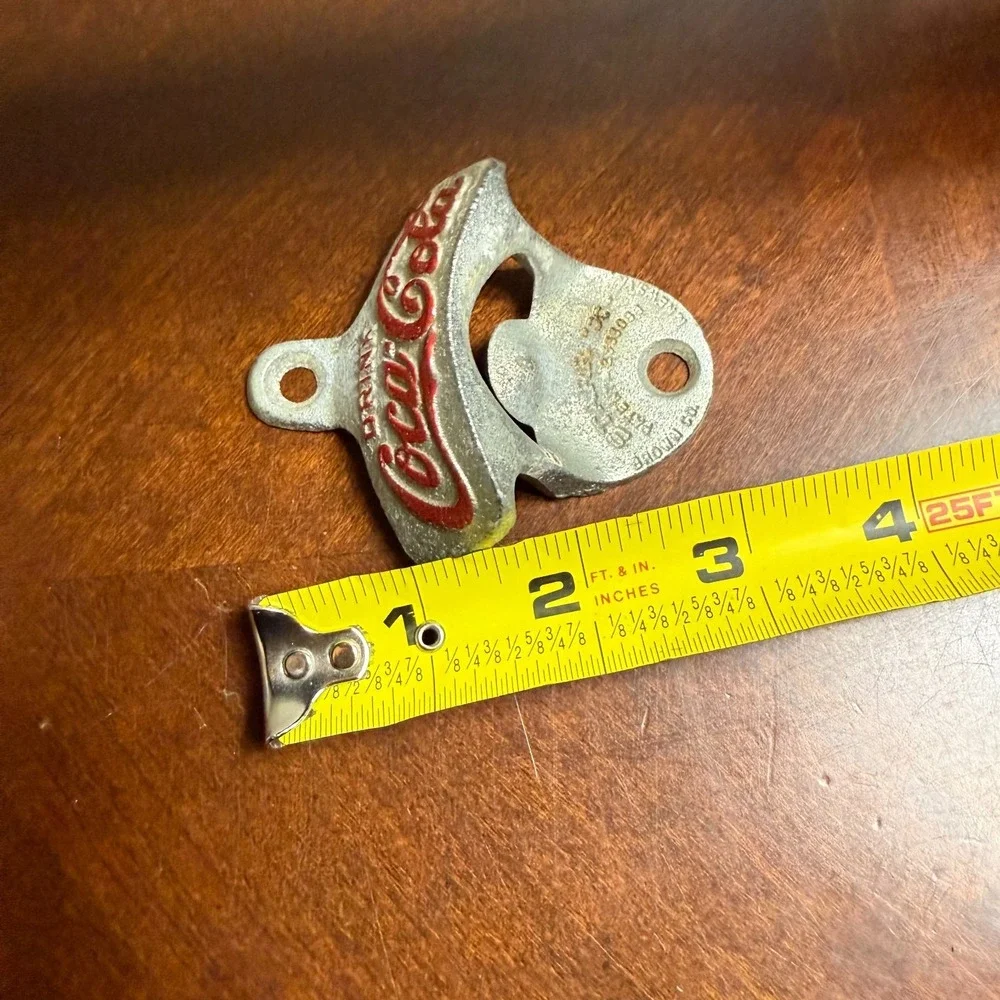 vintage coca cola wall mount bottle opener cast iron starr x brown co‎ usa 1920s